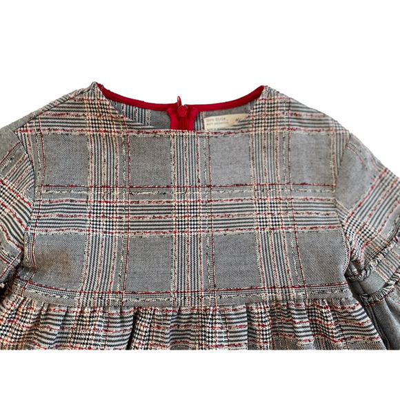 ZARA CHECKED DRESS WITH RUFFLED SLEEVES soft collection 6 years Flare Sleeve - Picture 5 of 9